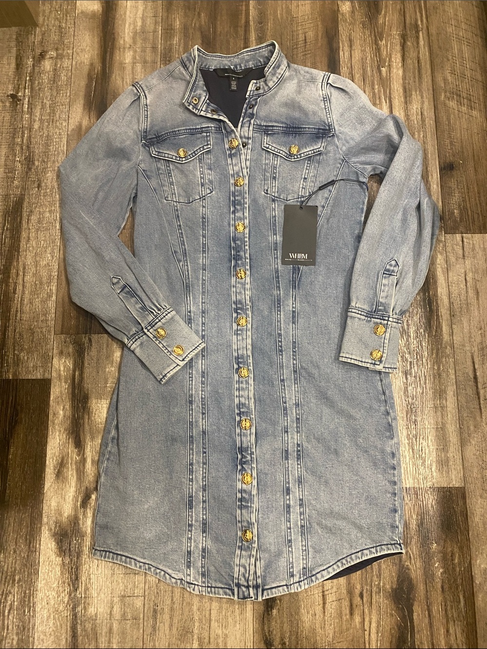 Whitehouseblackmarket denim dress.